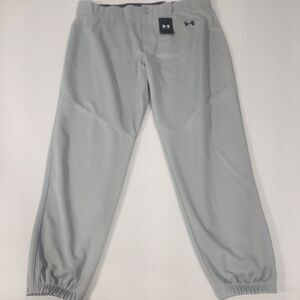 Under Armour Pants Mens 2XL HeatGear Loose Baseball Softball Team Uniform Gray